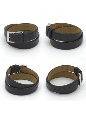 Prada Centurion Double Saffiano Leather Bracelet 44 Wrist Circumference 13